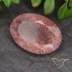 Quartzo Morango rosa médio Natural 4.75ct, oval, Translúcido