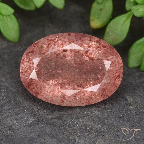 5.52ct Natural rosa médio Quartzo Morango, oval, Translúcido
