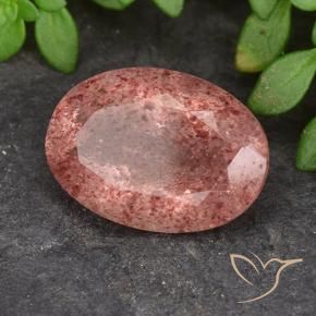 Quartzo Morango rosa médio Natural 5.52ct, oval, Translúcido