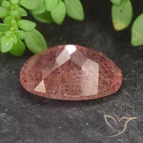 Quartzo Morango rosa médio Natural 5.52ct, oval, Translúcido
