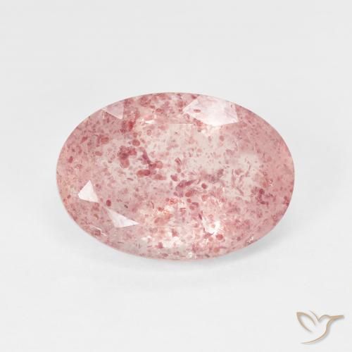 4.96ct Natural Pale Red Orange Quartzo Morango, oval, Translúcido
