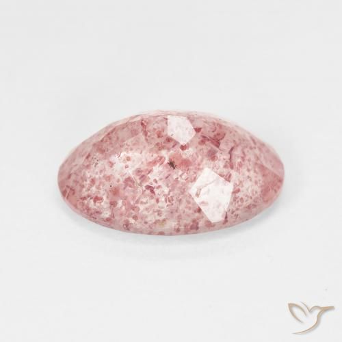 Quartzo Morango Pale Red Orange Natural 4.96ct, oval, Translúcido
