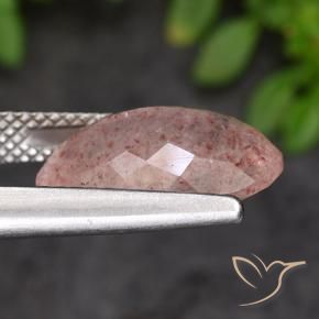 Quartzo Morango Rosa Flamingo Natural 4.72ct, oval, Translúcido