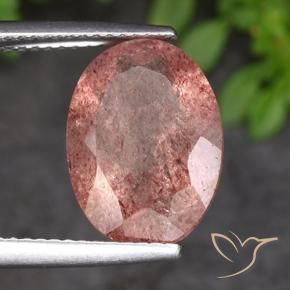 Quartzo Morango rosa rosa Natural 4.85ct, oval, Translúcido