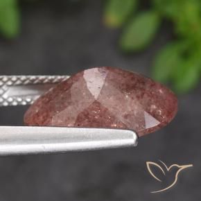 Quartzo Morango rosa rosa Natural 4.85ct, oval, Translúcido
