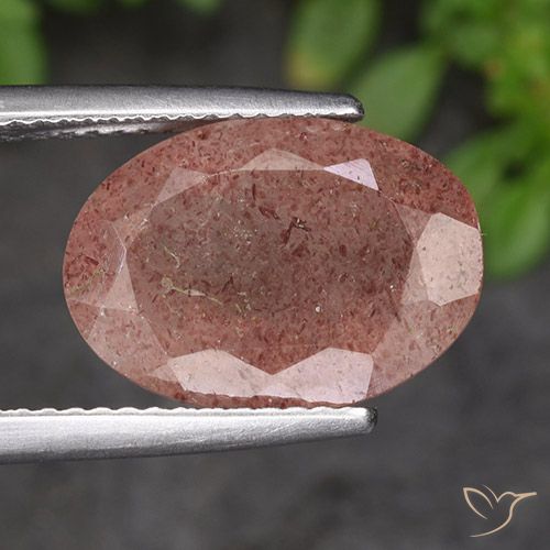 5.50ct Natural rosa médio Quartzo Morango, oval, Translúcido