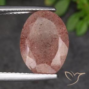 Quartzo Morango rosa médio Natural 5.50ct, oval, Translúcido