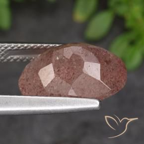 Quartzo Morango rosa médio Natural 5.50ct, oval, Translúcido