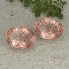 Pedras preciosas de Quartzo Morango Rosa Terroso natural de 11.48 ct, oval, Translúcido