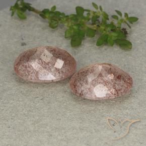 Pedras preciosas de Quartzo Morango Rosa Terroso natural de 11.48 ct, oval, Translúcido