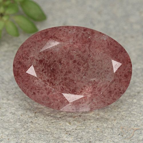 5.61ct Natural Rosa escuro Quartzo Morango, oval, Translúcido