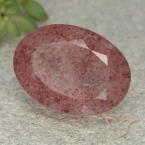 Quartzo Morango Rosa escuro Natural 5.61ct, oval, Translúcido