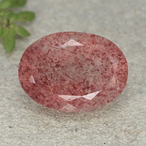 5.38ct Natural rosa rosa Quartzo Morango, oval, Translúcido