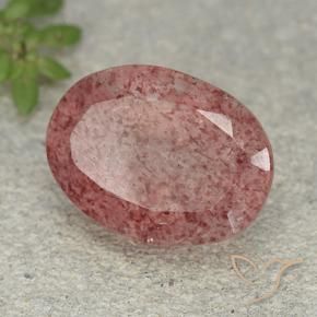 Quartzo Morango rosa rosa Natural 5.38ct, oval, Translúcido