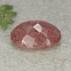 Quartzo Morango rosa rosa Natural 5.38ct, oval, Translúcido