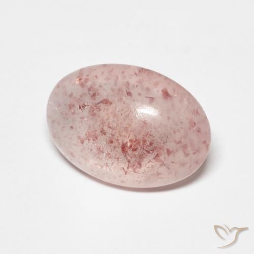 Quartzo Morango rosa médio Natural 3.32ct, oval, Translúcido