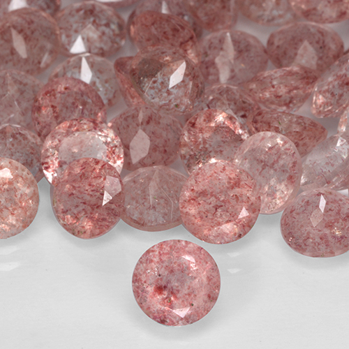Quartzo Morango rosa médio Natural 0.75ct, Redondo, Translúcido