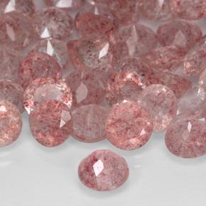 Quartzo Morango rosa médio Natural 0.75ct, Redondo, Translúcido