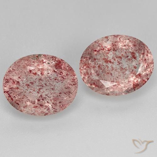 Pedras preciosas de quartzo morango rosa natural de 7,30 ct, corte oval, transparente