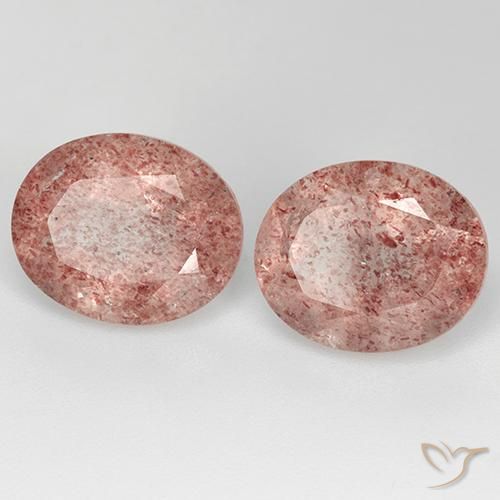 Pedras preciosas de Quartzo Morango rosa médio natural de 6.97 ct, oval, Transparente