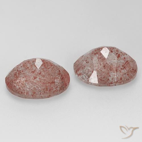 Pedras preciosas de Quartzo Morango rosa médio natural de 6.97 ct, oval, Transparente
