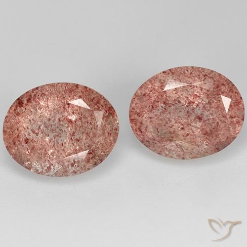 7.24ctw Natural rosa médio Quartzo Morango, oval, Transparente