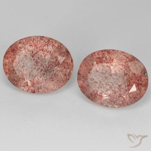 Pedras preciosas de Quartzo Morango Framboesa Rosa natural de 6.69 ct, oval, Transparente