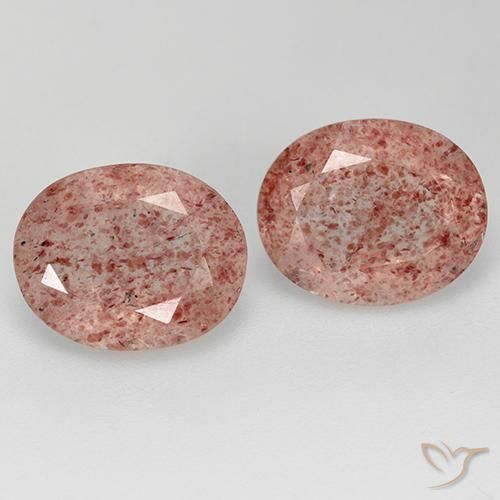 6.73ctw Natural rosa médio Quartzo Morango, oval, Transparente