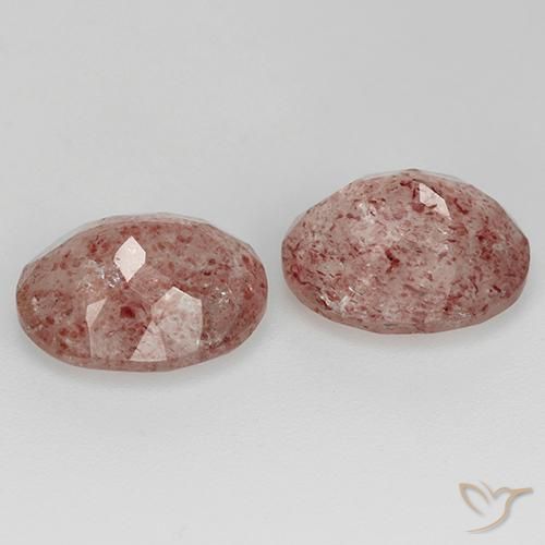 Pedras preciosas de Quartzo Morango rosa médio natural de 6.73 ct, oval, Transparente