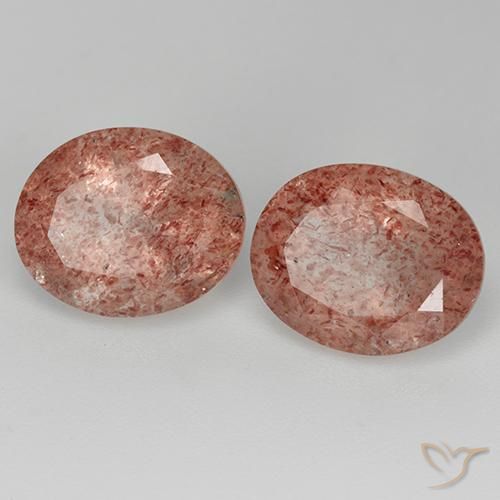 Pedras preciosas de Quartzo Morango rosa médio natural de 6.93 ct, oval, Transparente