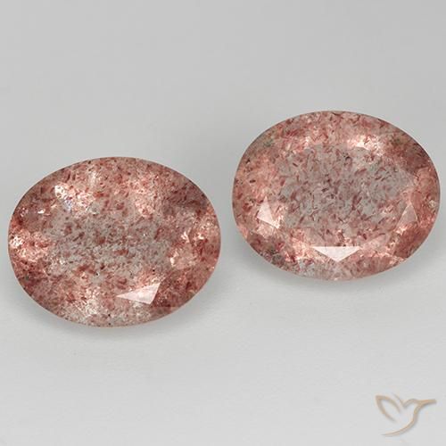 6.37ctw Natural rosa rosa Quartzo Morango, oval, Transparente