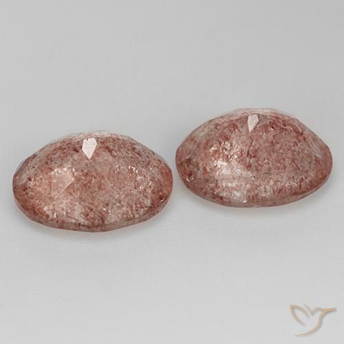 Pedras preciosas de Quartzo Morango rosa rosa natural de 6.37 ct, oval, Transparente