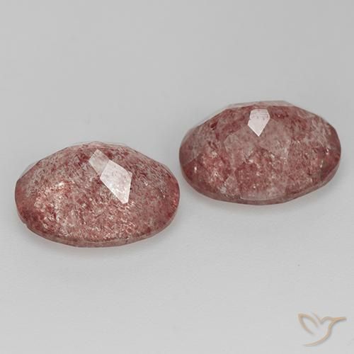 Pedras preciosas de Quartzo Morango Rosa brilhante natural de 6.73 ct, oval, Transparente