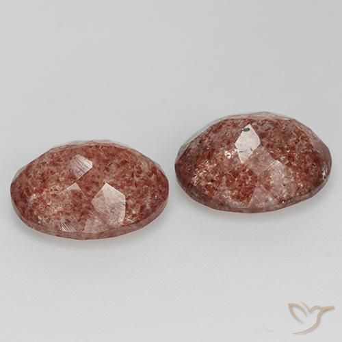 Pedras preciosas de Quartzo Morango Vermelho escuro natural de 6.45 ct, oval, Translúcido