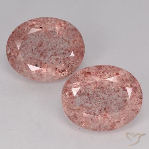 6.78ctw Natural rosa médio Quartzo Morango, oval, Translúcido