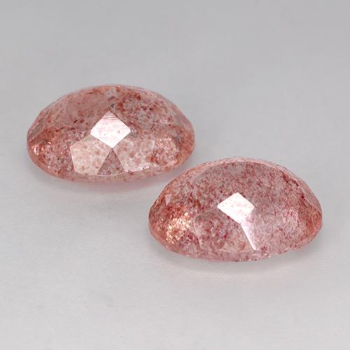 Pedras preciosas de quartzo morango rosa natural de 7,15 ct, corte oval, translúcido