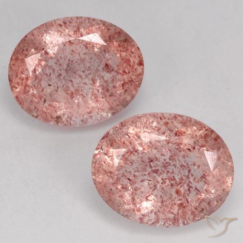 6.35ctw Natural Rosa Claro Rosa Quartzo Morango, oval, Translúcido