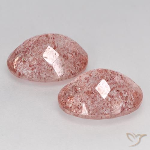 Pedras preciosas de Quartzo Morango Rosa Claro Rosa natural de 6.35 ct, oval, Translúcido