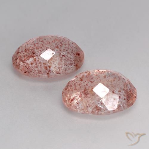 Pedras preciosas de Quartzo Morango rosa médio natural de 6.91 ct, oval, Transparente