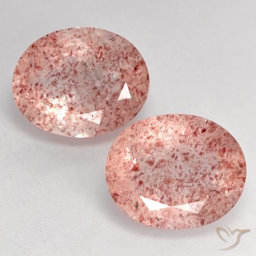 7.45ctw Natural Rosa Médio Claro Quartzo Morango, oval, Translúcido