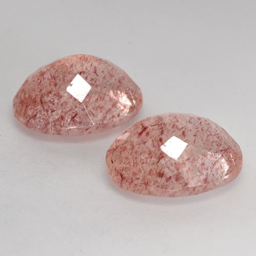 Pedras preciosas de Quartzo Morango Rosa Médio Claro natural de 7.06 ct, Corte Oval, Transparente