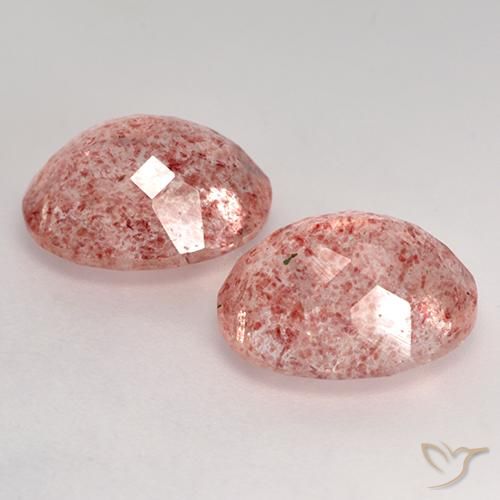 Pedras preciosas de Quartzo Morango Rosa Médio Claro natural de 7.16 ct, oval, Transparente