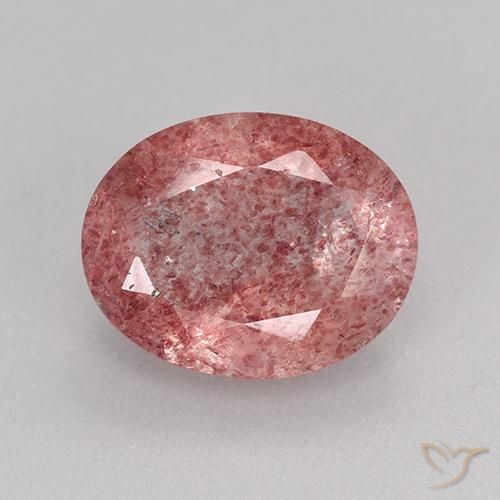 3.06ct Natural Rosa escuro Quartzo Morango, oval, Translúcido
