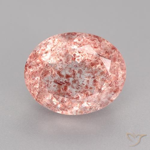 4.27ct Natural Luz rosa Quartzo Morango, oval, Translúcido