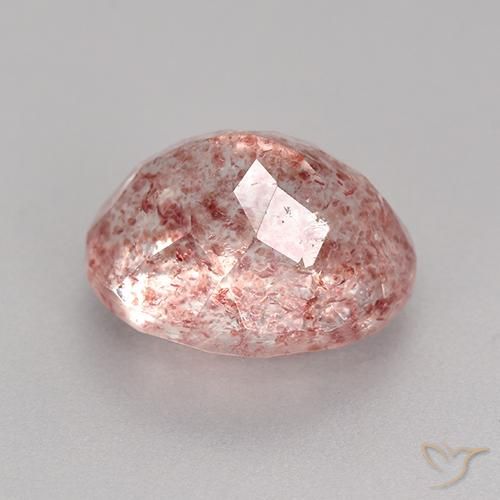 Quartzo Morango Luz rosa Natural 4.27ct, oval, Translúcido