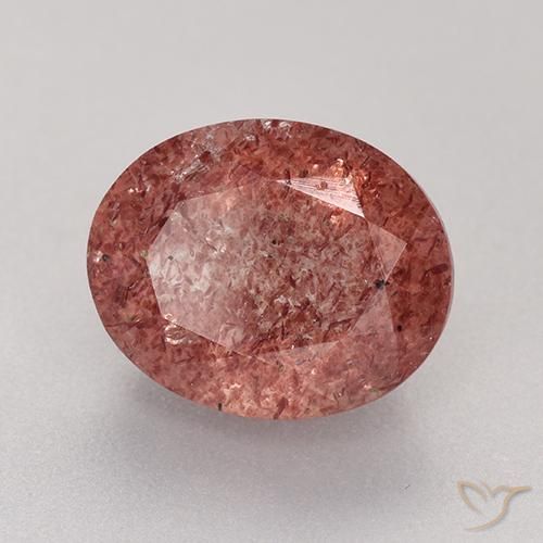 Quartzo Morango Framboesa Rosa Natural 3.89ct, Corte Oval, Translúcido