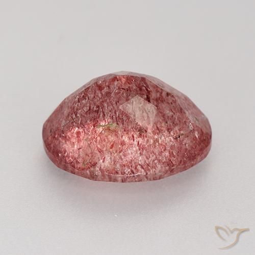 Quartzo morango rosa natural 3,68ct, corte oval, translúcido