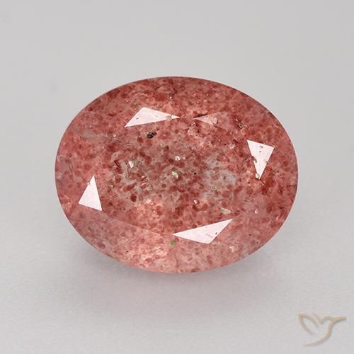 Quartzo Morango Jacarandá Rosa Natural 3.78ct, Corte Oval, Translúcido