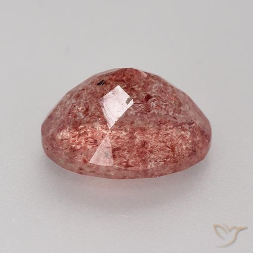 Quartzo Morango Jacarandá Rosa Natural 3.78ct, Corte Oval, Translúcido
