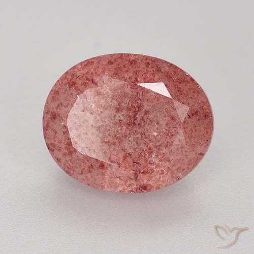 Quartzo Morango Rosa escuro Natural 3.83ct, oval, Translúcido